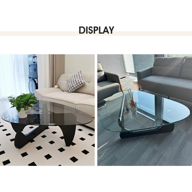 10%OFF期間限定★レビュー特典・センターテーブル ガラステーブル ローテーブル  三角形 リビングテーブル カフェテーブル 机 木製 おしゃれ ガラス天板 |  | 17