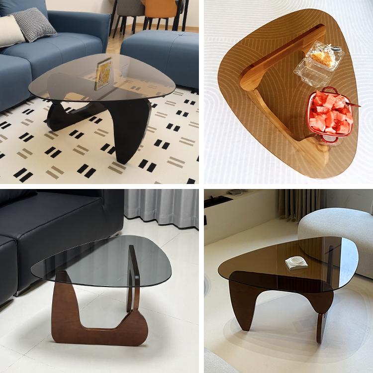 10%OFF期間限定★レビュー特典・センターテーブル ガラステーブル ローテーブル  三角形 リビングテーブル カフェテーブル 机 木製 おしゃれ ガラス天板 |  | 18