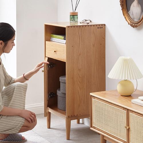 キャビネット 籐編み 無垢材 収納 棚 引出し付き 扉付き ナチュラル