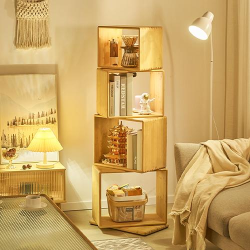 コーナーラック 本棚 収納ラック 2段 3段 4段 収納棚 竹製 おしゃれ