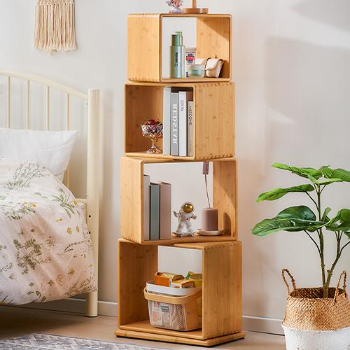 コーナーラック 本棚 収納ラック 2段 3段 4段 収納棚 竹製 おしゃれ