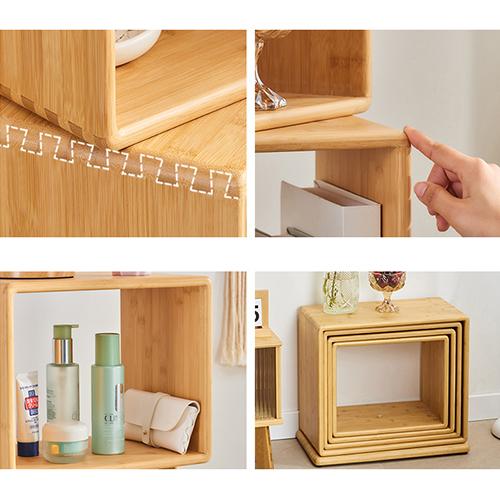 コーナーラック 本棚 収納ラック 2段 3段 4段 収納棚 竹製 おしゃれ