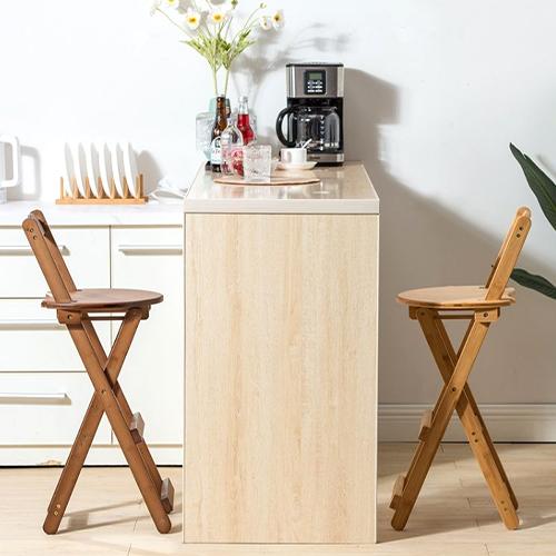 折り畳み式 キッチンカウンター 収納付きと椅子 10%OFF期間限定☆レビュー特典・カウンターチェア 椅子 折り畳み式