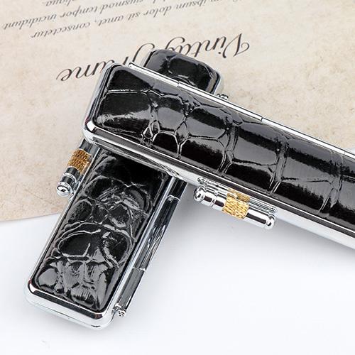 印鑑ケース 訂正印チタン専用ケース 黒 朱肉付き ハンコ チタン 寸胴用