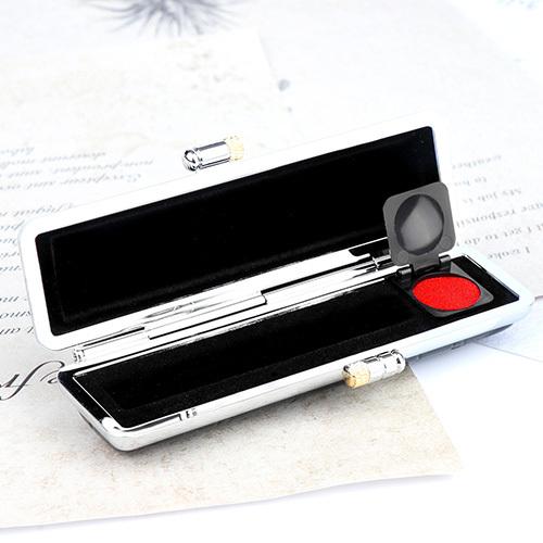 総チタン製 万年筆 ケース付き チタン個人印＋6mm訂正印 2本セット 印鑑 実印 認印 銀行印 訂正印