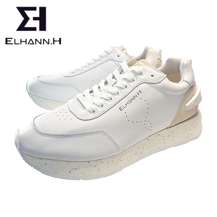 エラン スニーカー メンズ ELHANN.H SJ600J WHT スムースレザースニーカー ホワイト サステナブル 正規取扱店