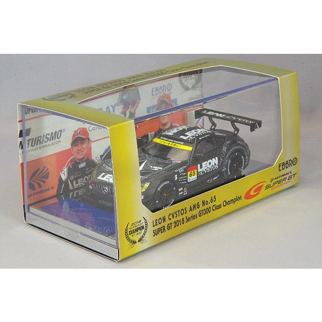 ミニカー/完成品 エブロ 1/43 レオン クストス AMG 2018 スーパーGT300 チャンピオン #65 黒澤治樹/蒲生尚弥 チャンピオンパッケージ