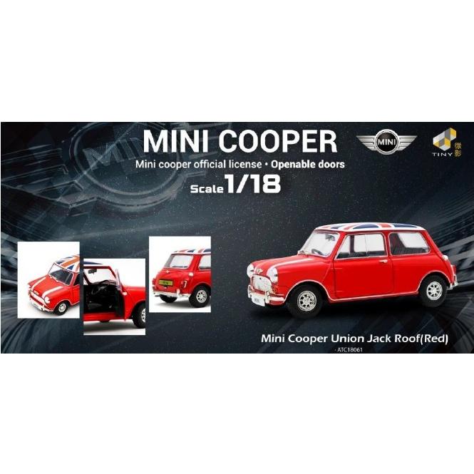 Tiny 1/18 ミニクーパー レッド ユニオンジャック ルーフ : キッド