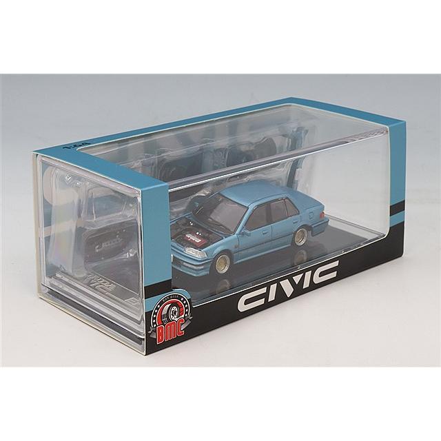 BM CREATIONS 1/64 ホンダ シビック EF2 1991 カスタムブルー/ブラック