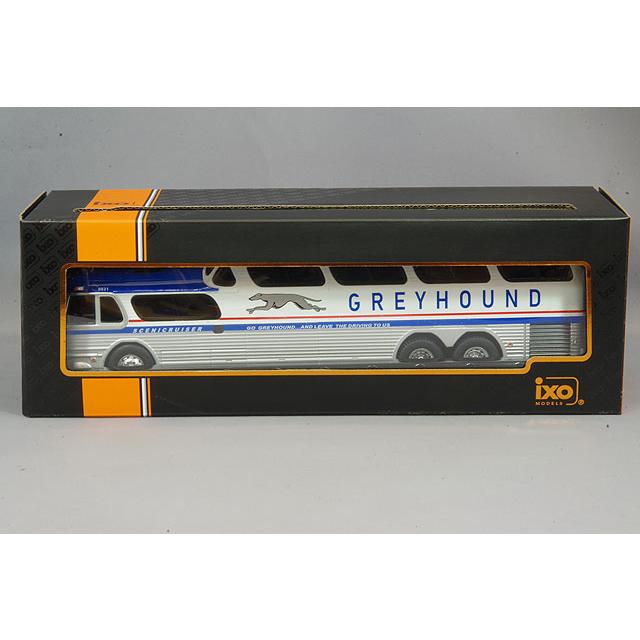 グレイハウンド　バス　シーニークルーザー　アメリカン雑貨 1/43 アメリカ グレイハウンド シーニクルーザー ホワイト シルバー