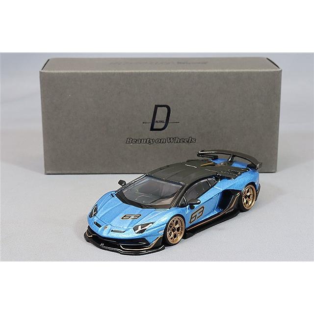 D MODEL 1/64 ランボルギーニ アヴェンタドール SVJ 63 ブルーエーギル