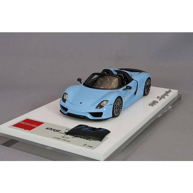 アイドロン 1/43 ポルシェ 918 スパイダー ガルフブルー (カーボン