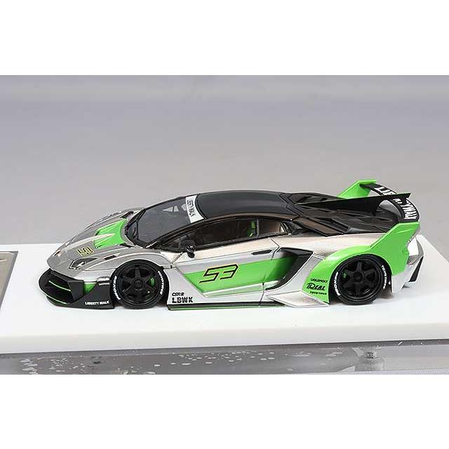ミニカー/完成品 FuelMe Models 1/64 LB-シルエットワークス 700 GT EVO パールシルバー/フルアレセントグリーンの画像