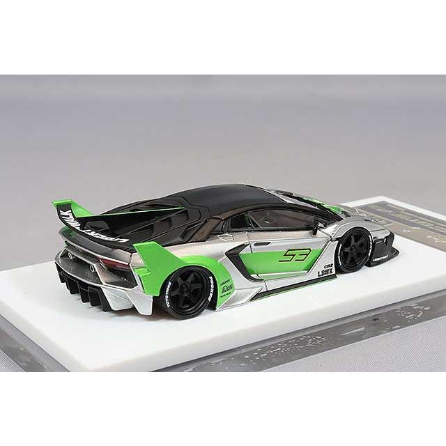 ミニカー/完成品 FuelMe Models 1/64 LB-シルエットワークス 700 GT EVO パールシルバー/フルアレセントグリーンの画像