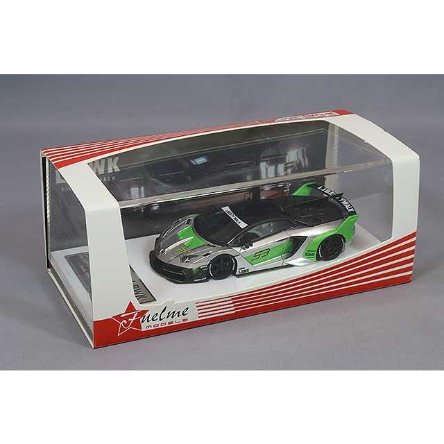 ミニカー/完成品 FuelMe Models 1/64 LB-シルエットワークス 700 GT EVO パールシルバー/フルアレセントグリーンの画像