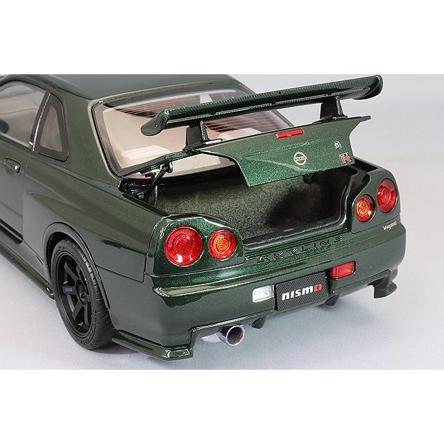 MOTORHELIX 1/18 日産 スカイライン GT-R R34 ニスモ CRS VER. カスタマイズド ダークグリーン ディスプレイエンジン付｜kidbox｜04