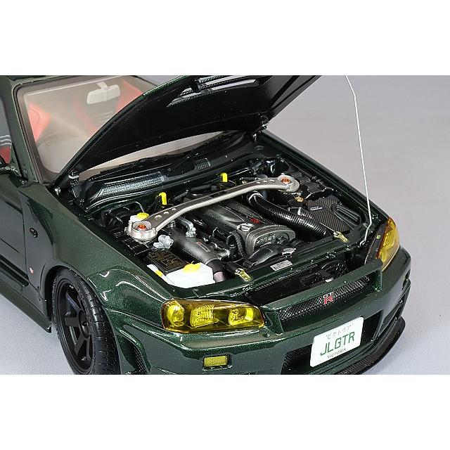 MOTORHELIX 1/18 日産 スカイライン GT-R R34 ニスモ CRS VER. カスタマイズド ダークグリーン ディスプレイエンジン付｜kidbox｜06