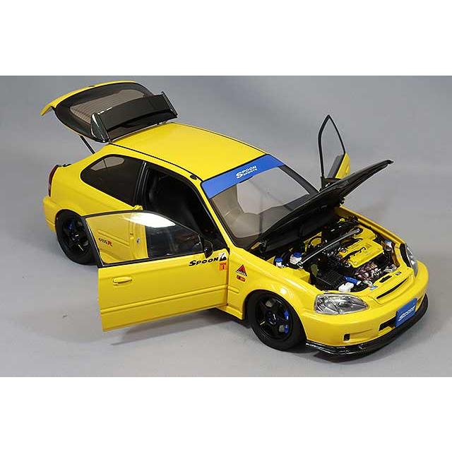 1/43 HONDA CIVIC SiR-Ⅱ スプーン SPOON モデルカー サンライトイエロー Rare Hi-Story Spoon Sports Honda Civic SiR-II Hatchback 1/43 Carni