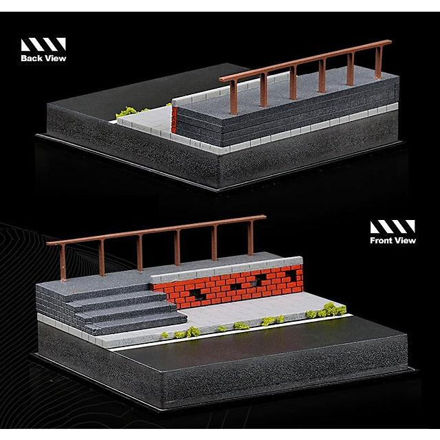 収蔵家 1/64 街角ミニジオラマ001 階段＆レンガウォール : キッド