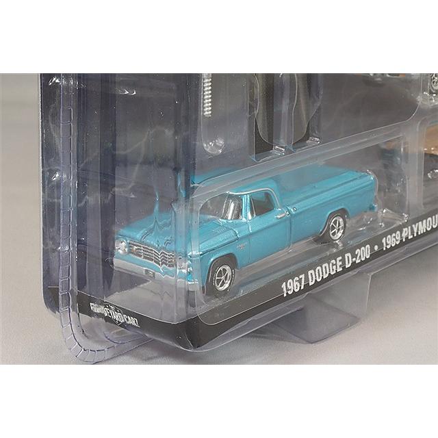 グリーンライト 1/64 1969 プリムス GTX & 1967 ダッジ D-200 フラット