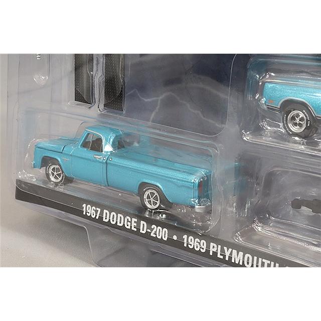グリーンライト 1/64 1969 プリムス GTX & 1967 ダッジ D-200 フラット