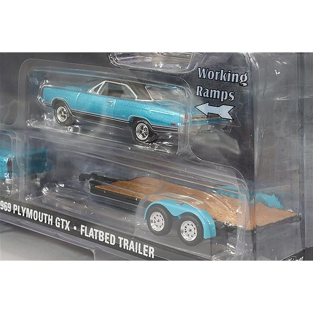 グリーンライト 1/64 1969 プリムス GTX & 1967 ダッジ D-200 フラット
