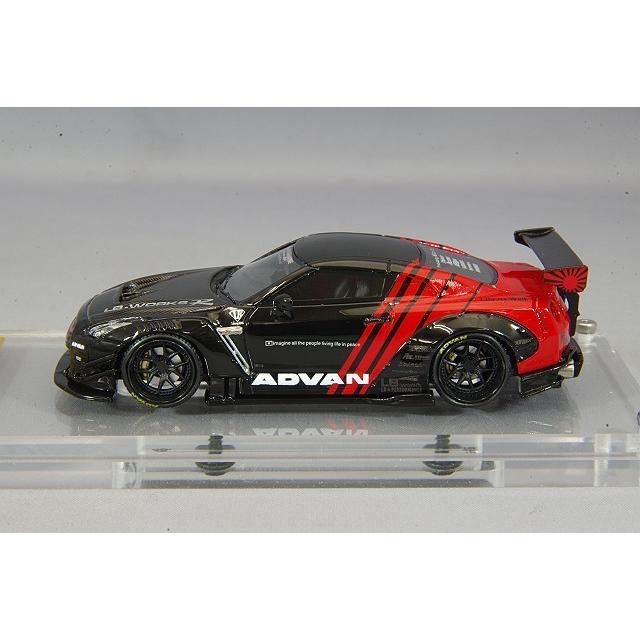 ミニカー/完成品 イグニッションモデル 1/64 LB-WORKS 日産 GT-R R35 タイプ2 ブラック/レッド アドバン /LD97 LD10タイプ20インチ ブラック レジン製｜kidbox｜02