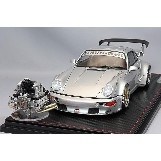 海外並行品 イグニッションモデル 1/18 RWB 964 シルバー/WORKマイスターM1タイプ18インチ M64エンジン付 : キッド ...