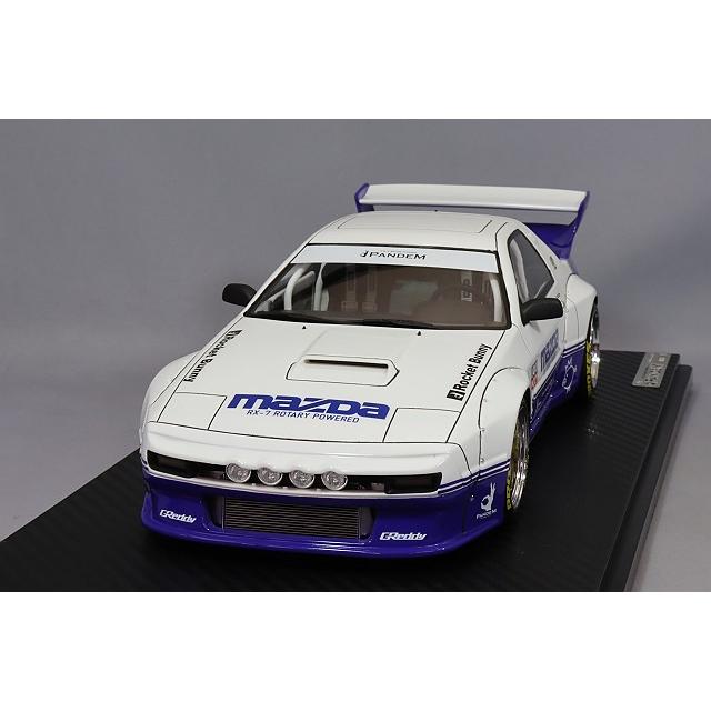 イグニッションモデル 1/18 パンデム RX-7 (FC3S) ホワイト/パープル/WORKエモーションタイプ18インチ(ポリッシュ/ガンメタ) | 