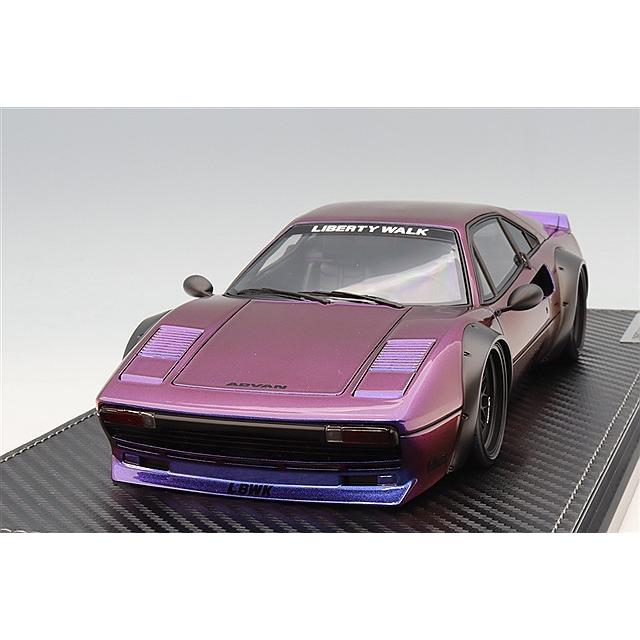 リバティウォーク ミニカー イグニッションモデル 1/18 LB-WORKS 308 パープルメタリック/LD97 LD