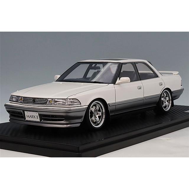 イグニッションモデル 1/18 トヨタ マークII 2.5 GT ツインターボ (GX81) パールホワイト/シルバー/シュテルン シュミーデタイプ17インチ(ポリッシュ/シルバー) | 