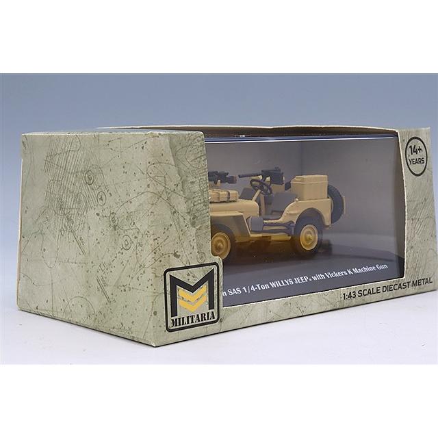 Militaria 1/43 ウィリス ジープ 1/4t ヴィッカースK機関銃 イギリス軍