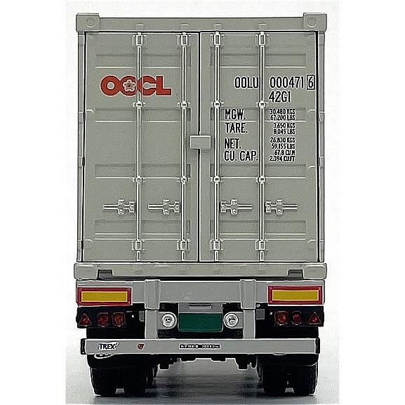 京商 1/43 UD クオン GK 日本トレクス コンテナセミトレーラー ブラック/OOCL コンテナの画像