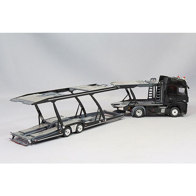GCD メルセデス ベンツ アクトロス キャリアカー トレーラー 黒 GCD 1/64 メルセデスベンツアクトロス 2 左ハンドル ブラック : キッド