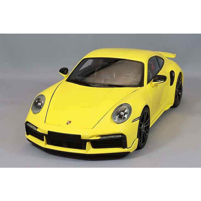 ポルシェ 911 ターボS 1/18 ミニカー スパーク イエロー ケース付き