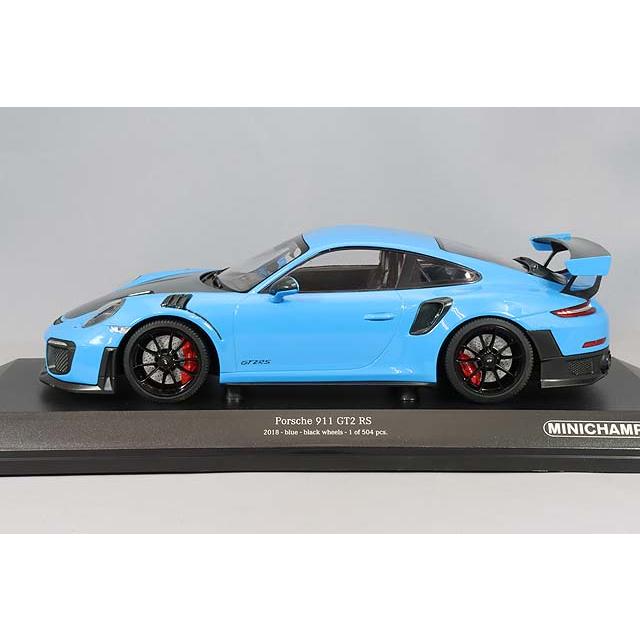 ポルシェ 911 GT2 RS 1/18 ミニカー 青