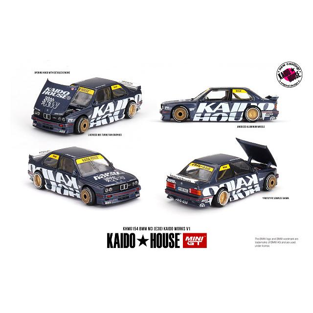 KAIDO HOUSE x TSM ミニGT 1/64 BMW M3 (E30) Kaido Works V1 (左