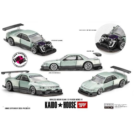 MINI GT1/64 シルビア 8台セット KAIDO HOUSE x TSM ミニGT 1/64 日産 シルビア S13-R WORKS V1 右