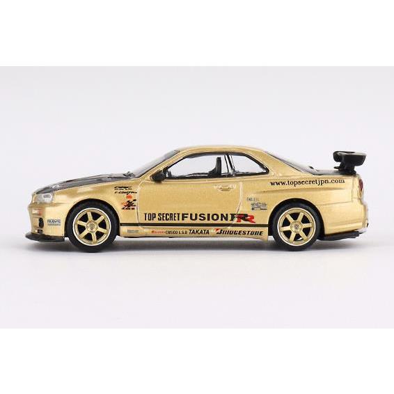 TSM ミニGT 1/64 日産 スカイライン GT-R R34 Top Secret Gold (右