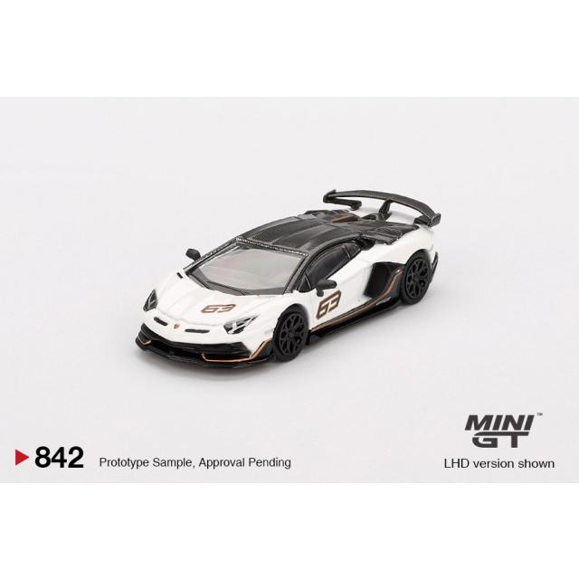 TSM ミニGT 1/64 ランボルギーニ アヴェンタドール SVJ 63 ビアンコ