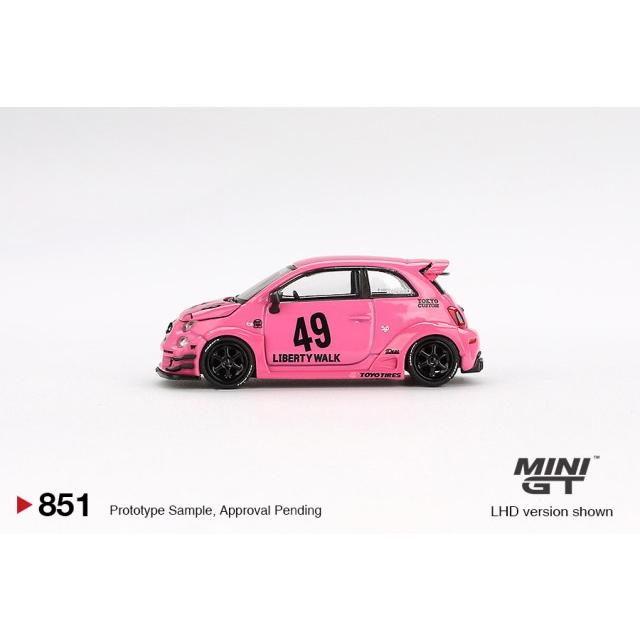 TSM ミニGT 1/64 アバルト 595 LB-WORKS x Abas Works ピンク(左