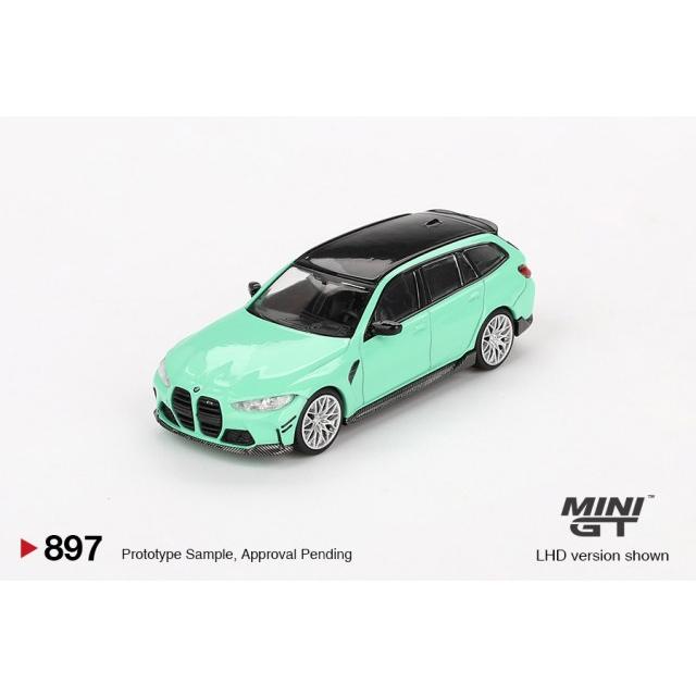 TSM ミニGT 1/64 BMW M3 Mパフォーマンス ツーリング ミントグリーン左