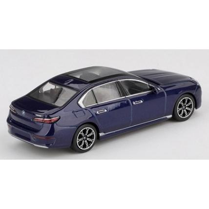 TSM ミニGT 1/64 BMW i7 xDrive60 タンザナイトブルーメタリック 左