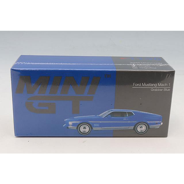 TSM ミニGT 1/64 フォード マスタング マッハ1 1971 グラバーブルー 左