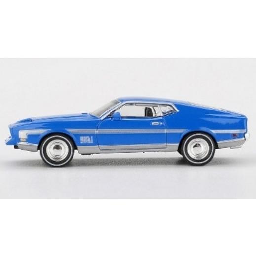 TSM ミニGT 1/64 フォード マスタング マッハ1 1971 グラバーブルー 左