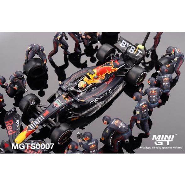 TSM ミニGT 1/64 オラクル レッドブルレーシング RB18 F1 2022 アブダビGP ウィナー #1 M.フェルスタッペン ピットクルーセット｜kidbox｜04