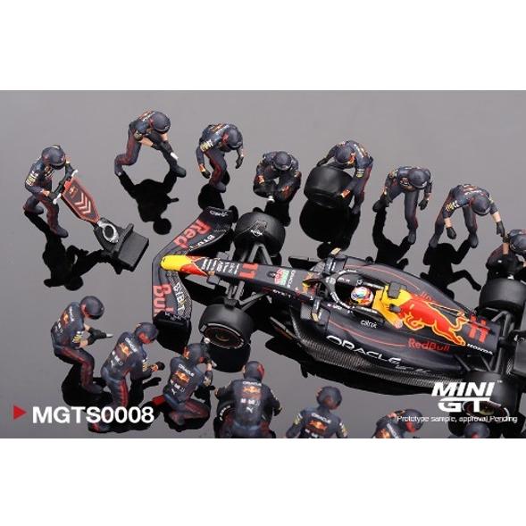 TSM ミニGT 1/64 オラクル レッドブルレーシング RB18 2022 アブダビGP 3位入賞車 #11 S.ペレス ピットクルーセット｜kidbox｜03