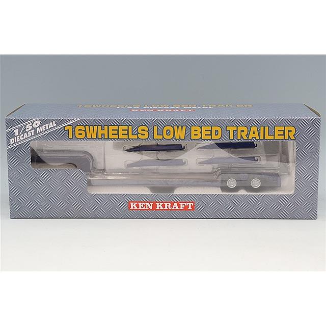 1/50 16輪　中低床重量物運転用トレーラ　ブルーメタリック プラッツ/ケンクラフト 1/50 16輪 中低床重量物運搬用トレーラー 自動