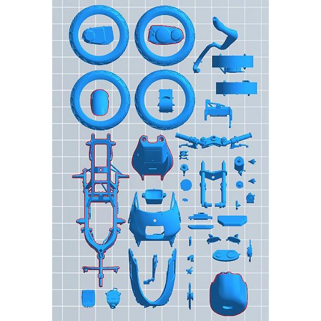 PLUSALFA 3DCAD/3Dプリンタ プロダクト 1/12 原付ミニレーサーキット
