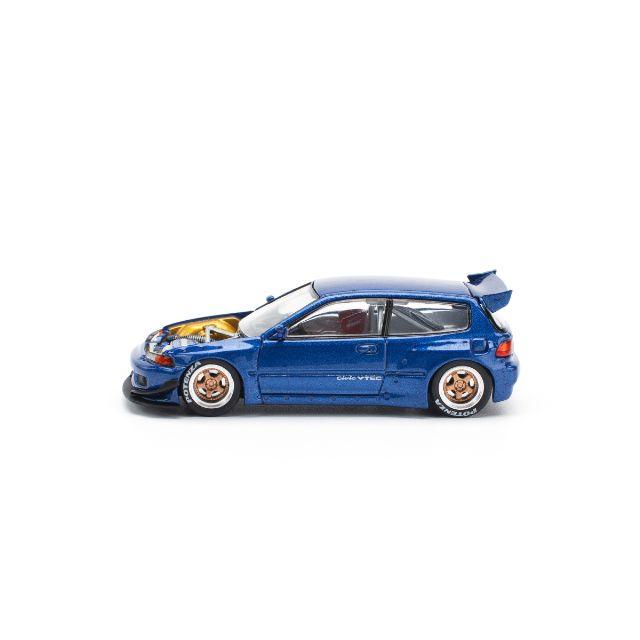 POP RACE 1/64 パンデム シビック EG6 メタリックブルー オープン